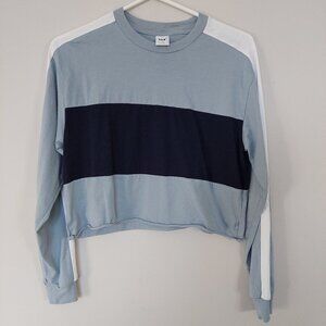 Tna  Women's Oversized XXS Long-sleeve, Color-block Crop Top